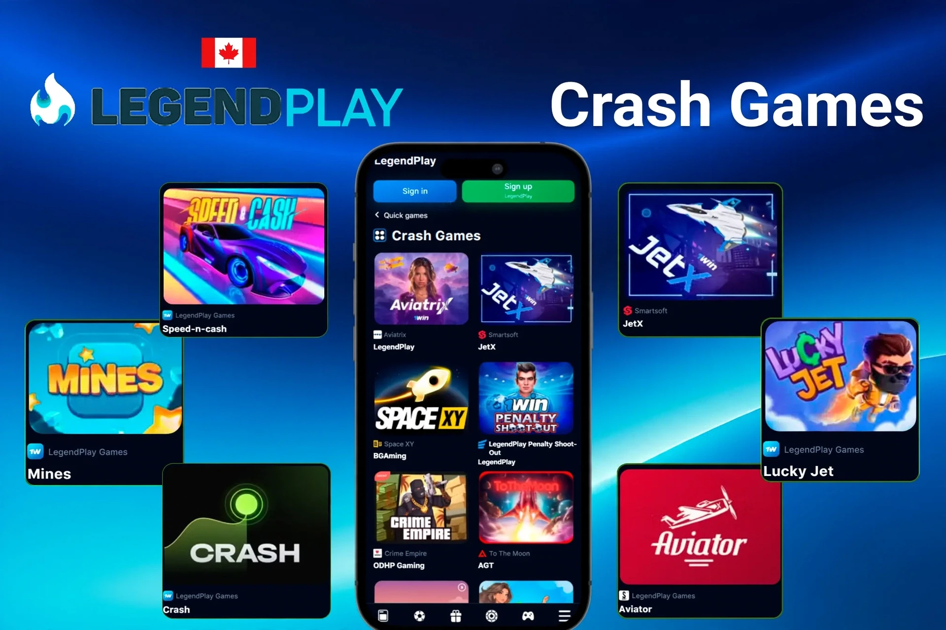 crash games such as Mines, Speed-n-cash, JetX, and Lucky Jet displayed on mobile app