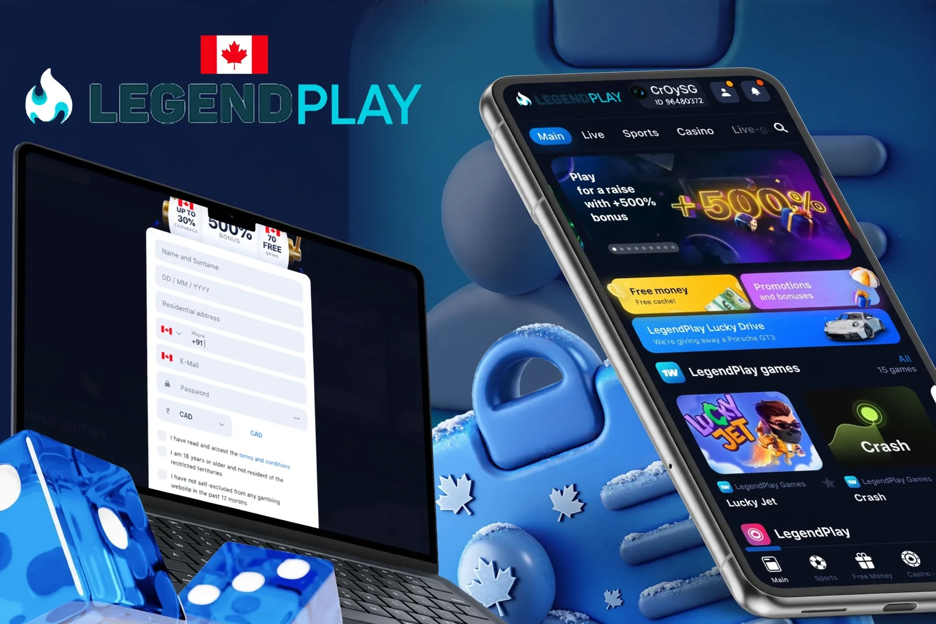Description of registering with LegendPlay and receiving a welcome bonus